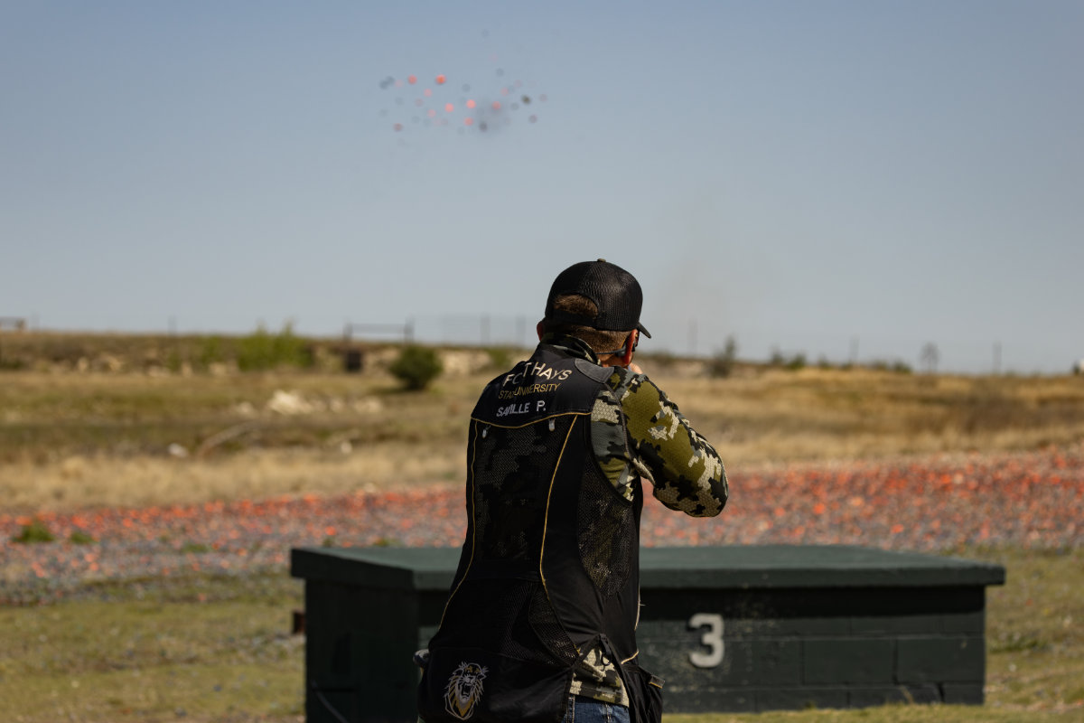 Clay target breaking at the trap range